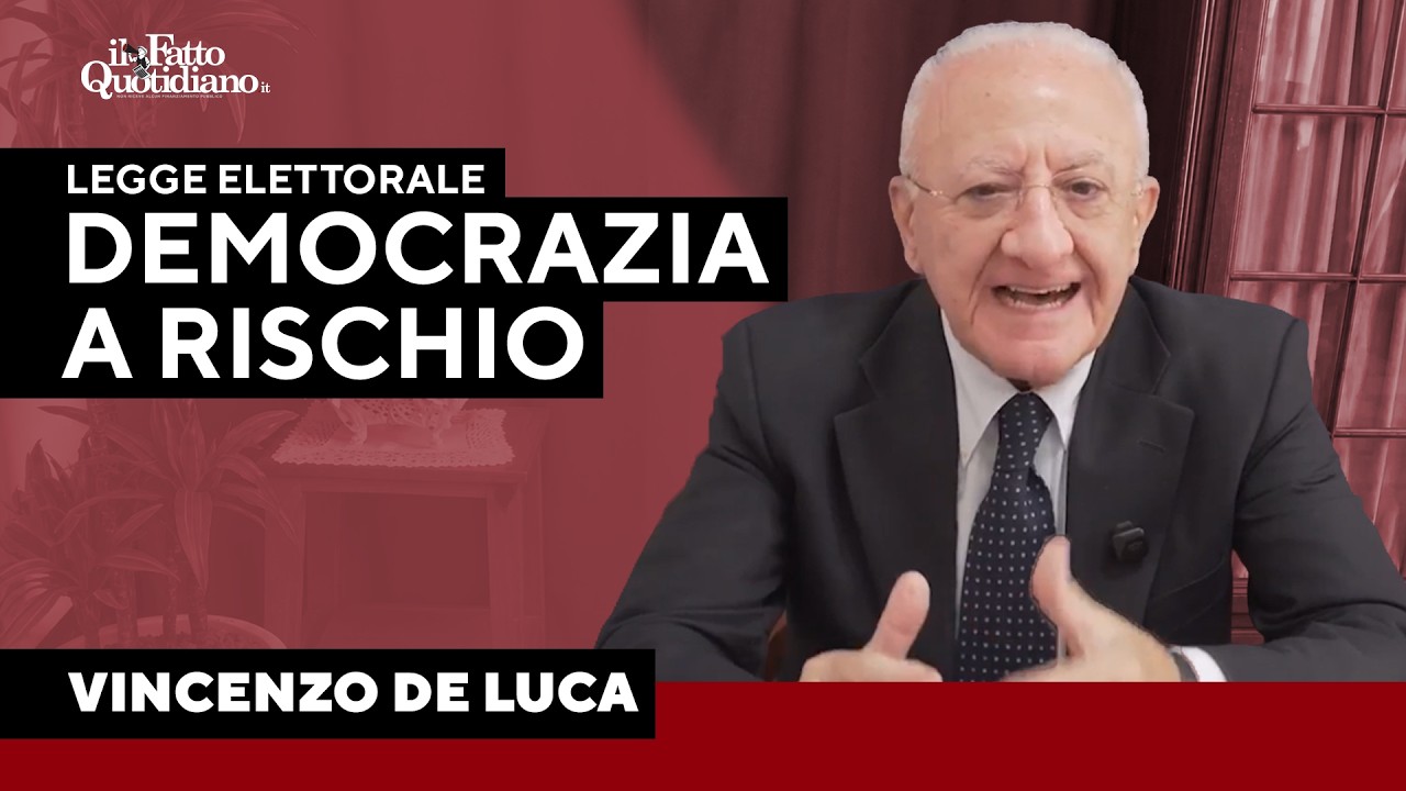 De Luca sulla legge elettorale: "Una truffa, un imbroglio. Così si aggira la Costituzione"