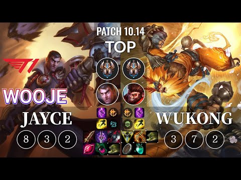 T1 Wooje Jayce vs Wukong Top - KR Patch 10.14