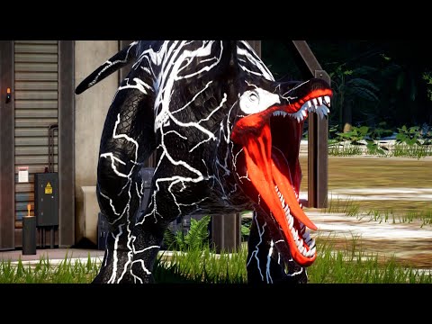 Venom Spinosaurus vs Indominus Rex SpiderMan, T-Rex – Epic Dinosaur Fight | Jurassic World Evolution