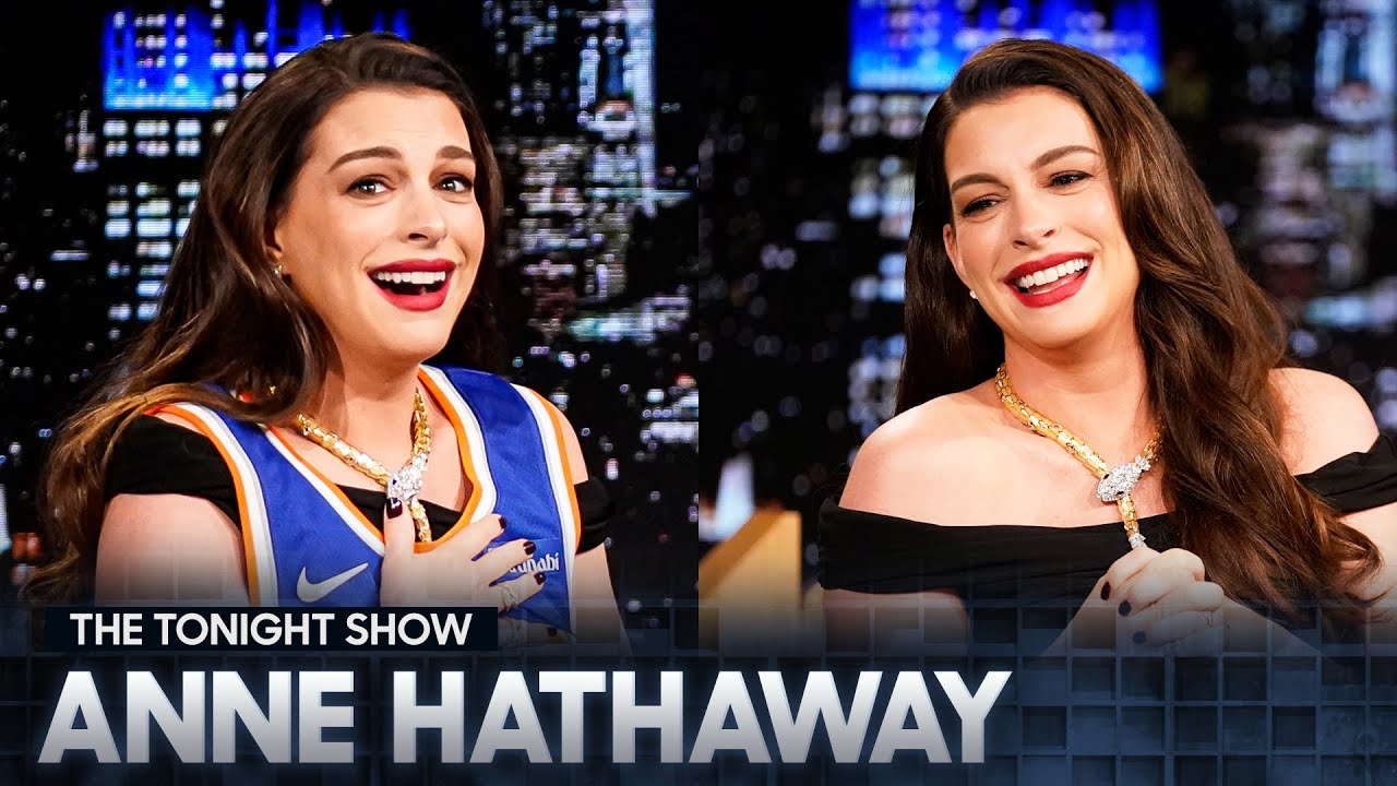 Anne Hathaway Gets Surprised with OG Anunoby Jersey, Talks Verity Red Carpet & Plays Best Thing Ever - YouTube video featuring the word go away