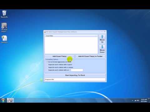MS Word Import Multiple Excel Files Software