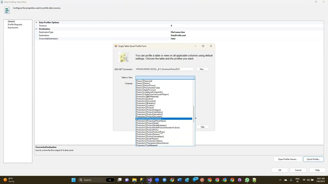 About Data Profiling Task