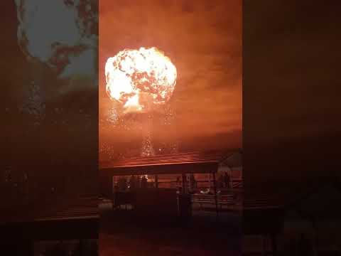 100 gallons gas explosion caught on camera!! 🔥🔥🔥🔥