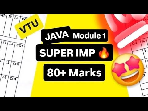OOPS with JAVA MODULE 1 SUPER IMPORTANT💯🤩| BCS306A MODEL PAPER SOLUTIONS + PASSING PACKAGE #vtu #cse