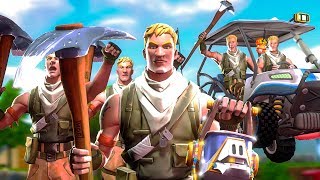 I Got 90 Players to PICKAXE NOOBS on Fortnite With Me... (default skin army)