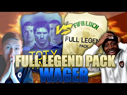 FIFA 15 l CRAZY FULL LEGENDS PACK WAGER VS RashaunzyAsh!!
