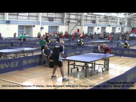 2015 Australian Veterans TT Champ., Hans Wetsteyn (NSW B) vs T. Samuelson (QLD A), Teams QF, 4th Set