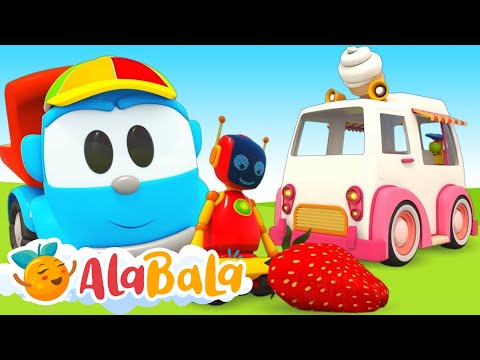 Învățăm să construim masina de înghețată - Desene animate educative cu Camionul Leo