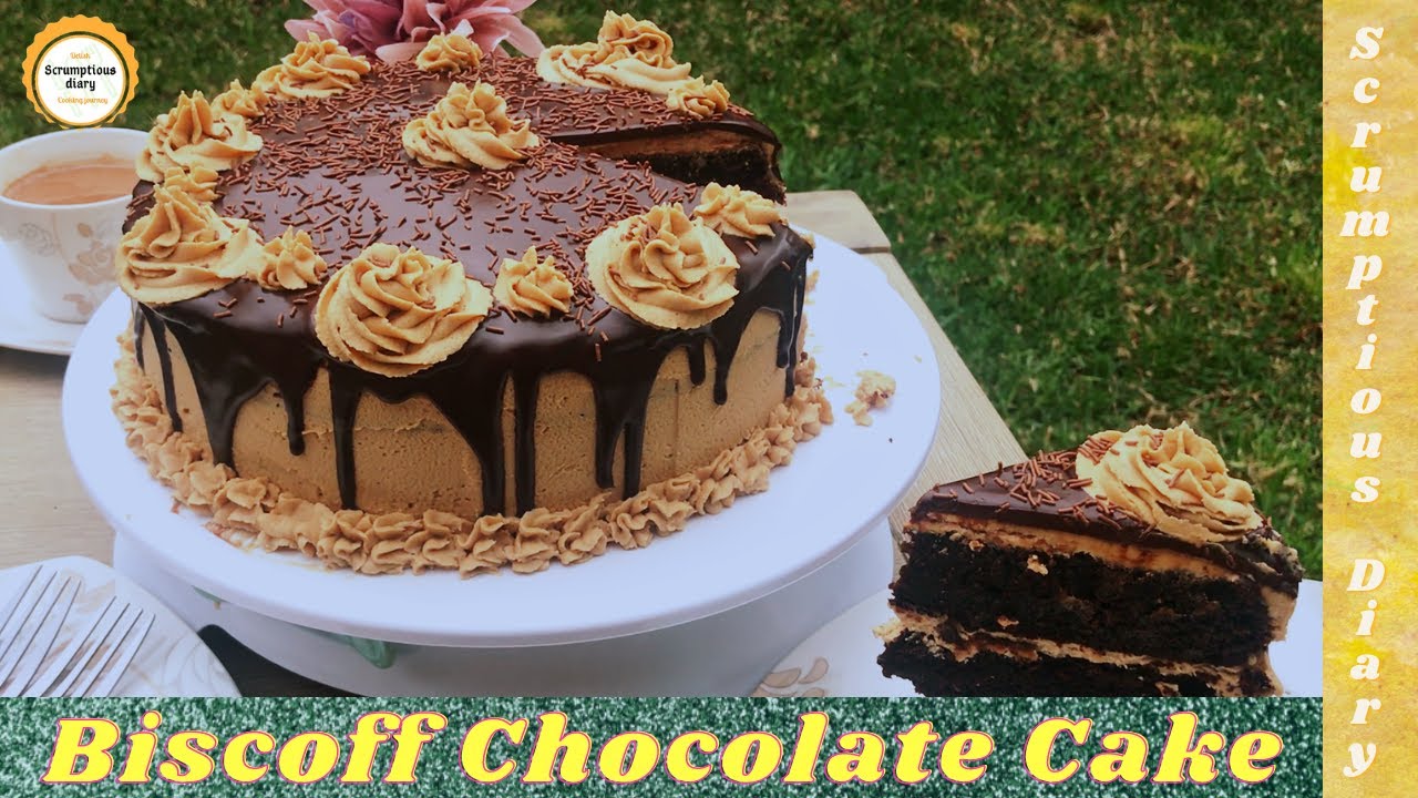 LOTUS BISCOFF CHOCOLATE CAKE | Biscoff Cake Recipe | Triple Chocolate Cake -- Scrumptious Diary