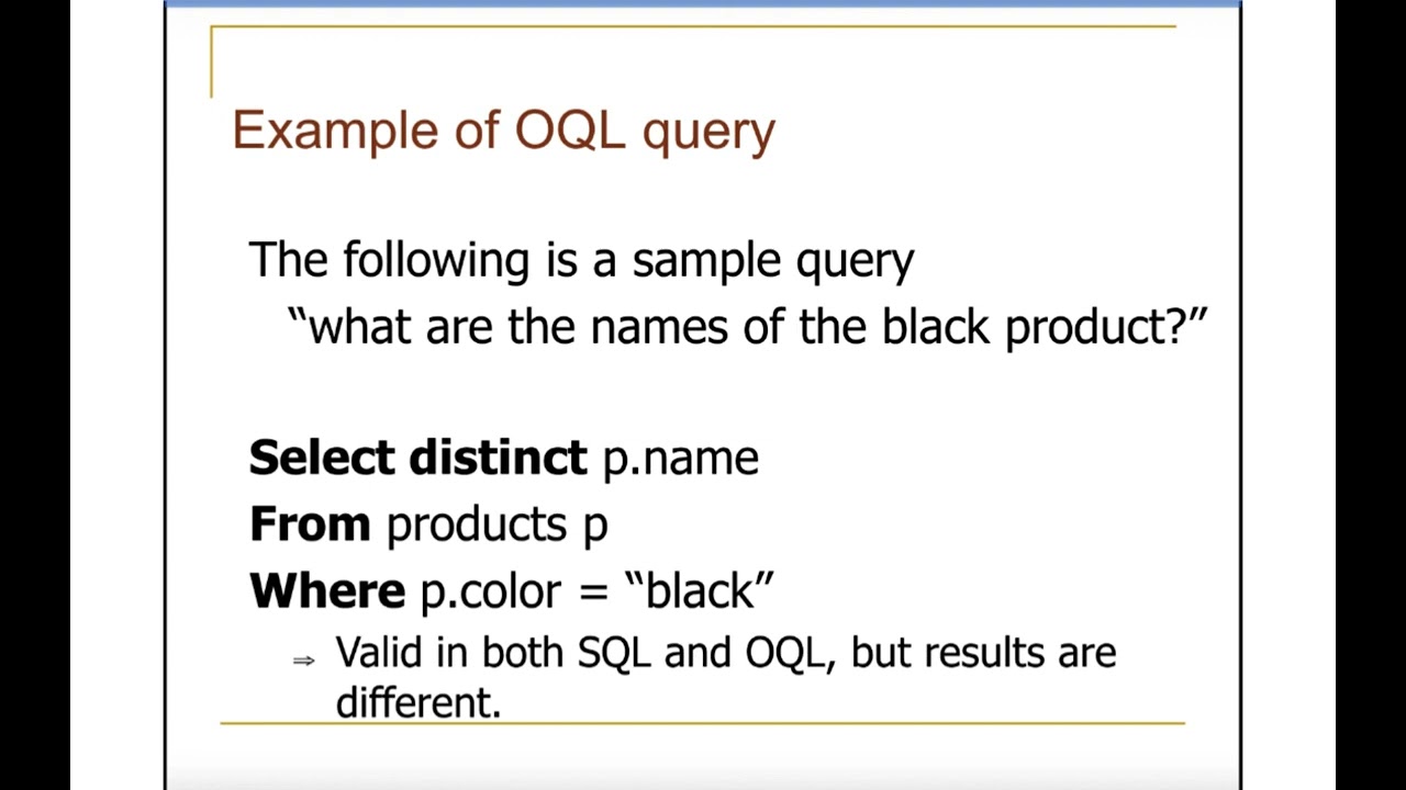 Getting to know object oriented database