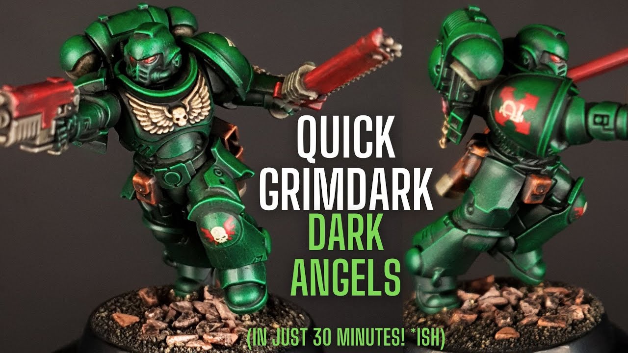 Speed Painting Grimdark DARK ANGELS Space Marines - quick and easy tutorial!