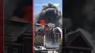 Floyd County Historic Courthouse in downtown Rome fully engulfed in flames