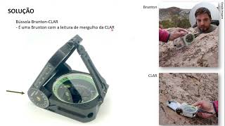 Aula teórico-prática de bússola geológica: medição de atitudes (direção e mergulho ou "strike/dip")