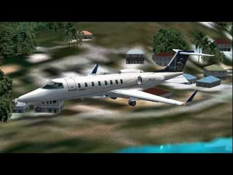 LearJet 45 pousando no Aeroporto Grand Case