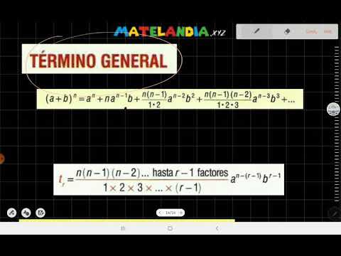 Productos notables - Término general de la potencia de un binomio