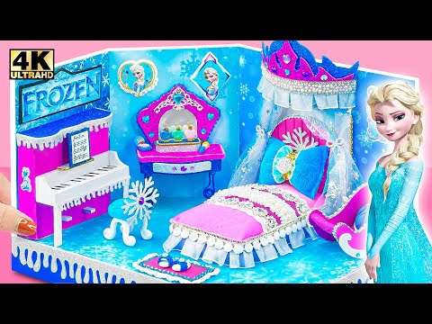 Building Frozen Elsa Royal Bedroom with Magical Beauty Playset from Cardboard ❤️ DIY Miniature House