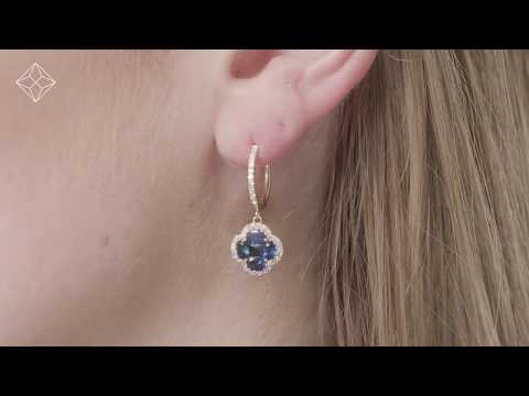 Sapphire 2.15ct And Diamond 18K Yellow Gold Alegria Earrings - P3408
