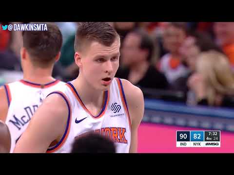 Kristaps Porzingis UNREAL Career HiGH 40 Pts 2017 11 05 vs Pacers   40 Pts, 6 Blks, CLUTCH MVP Mode!