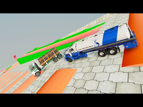 Heavy Vehicle Deadly Descent With Bumps & Ramps Insane Testing #2 - BeamNG.drive Downhill Descent