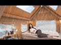 CAMPING IN HEAVY RAIN☔️ WITH 5-STAR HOTEL AIR TENTㅣRAINY CAMP ASMR