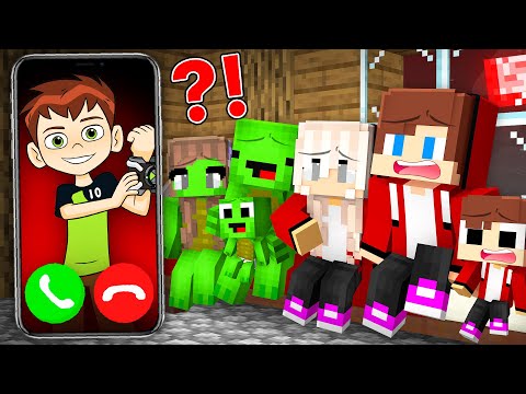 Why SCARY BEN 10 Called JJ and Mikey Family at Night - in Minecraft Maizen!