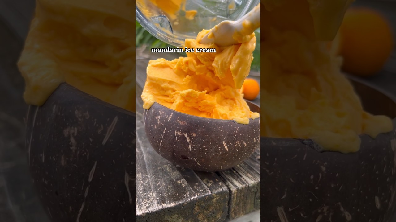 Let’s make 1 ingredient orange icecream #fruit