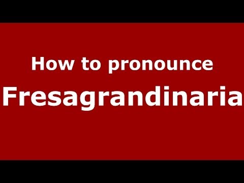 How to pronounce Fresagrandinaria (Italian/Italy) - PronounceNames.com