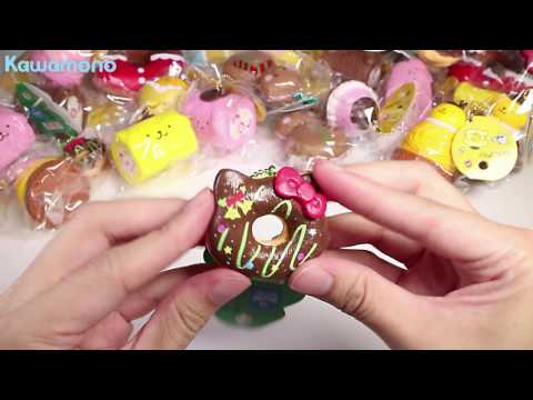super soft squishy toy Hello Kitty Christmas Santa chocolate mini donut charms