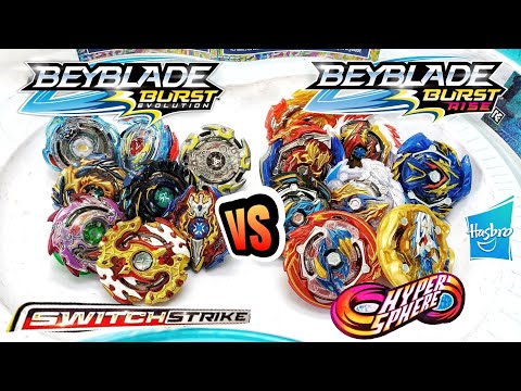 Beyblade Burst Rise HYPERSPHERE vs SWITCHSTRIKE Evolution Battles / Hasbro Beyblades