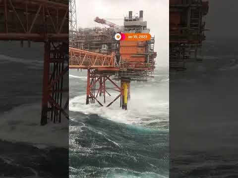 Storm #Babet batters oil platform off #Scotland