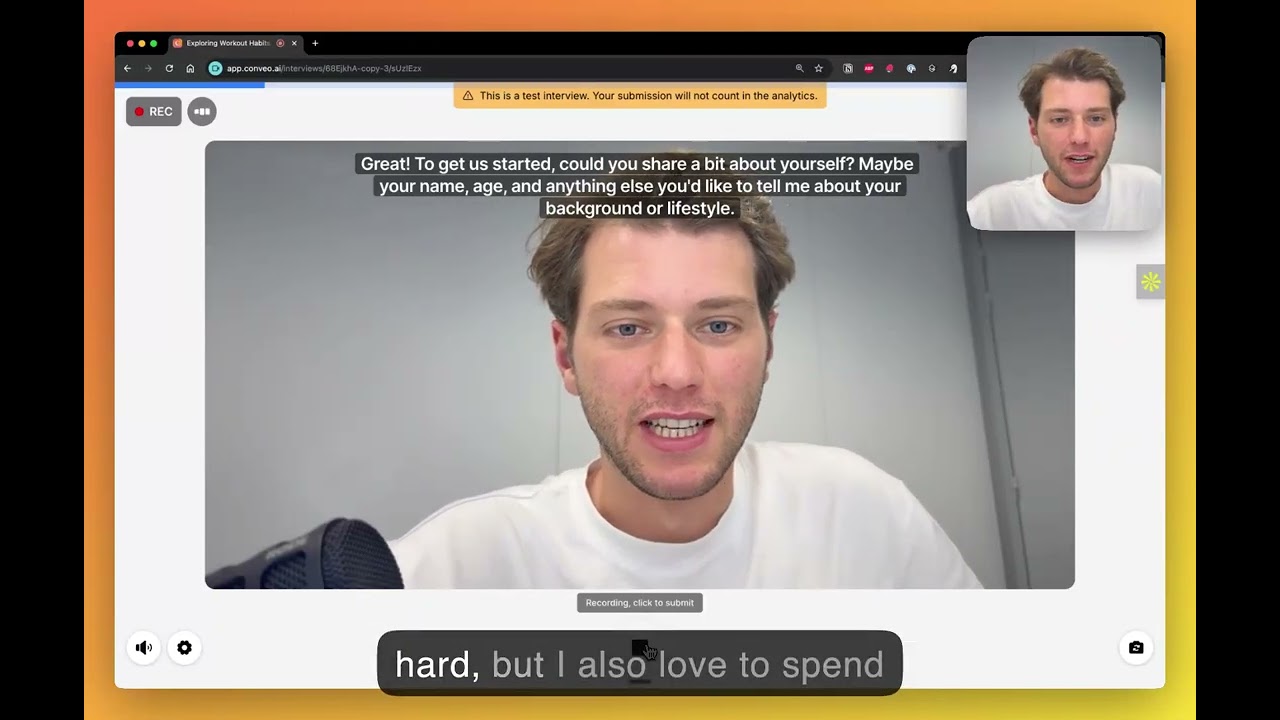 Conveo AI-led interviews platform demo