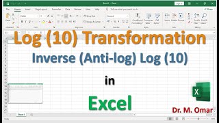 Log 10 Transformation Inverse Anti log Log 10 in Excel