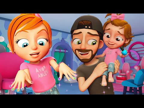 💅 DADDY DAUGHTER DATE 💅 Adley and Navey nail salon spa day with dad! then icecream & craft store