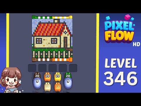 Pixel Flow Level 346 Solution Walkthrough