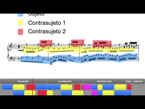 Fugue no. 21 - J. S. Bach //Musical analysis with structure