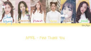 APRIL (에이프릴) – Fine Thank You Lyrics (Han|Rom|Eng|Color Coded)