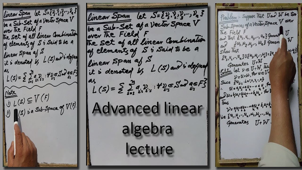 Lec(08)Let V be a Vector Space over the field F. u,v belongs 2 V, a belong 2 F, then a(u-v)=au-av