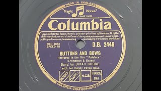 Dinah Shore &#39;Buttons And Bows&#39; 1948 78 rpm