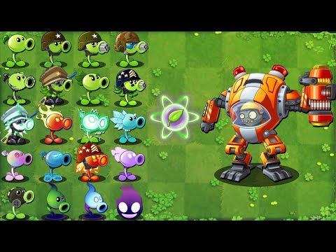 PvZ 2 Challenge - All PEA Max Level Power-Up vs Z-MECH Zombie - Who Will Win?