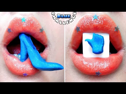 blue challenge asmr* mukbang Blue chocolate*asmr satisflying sounds