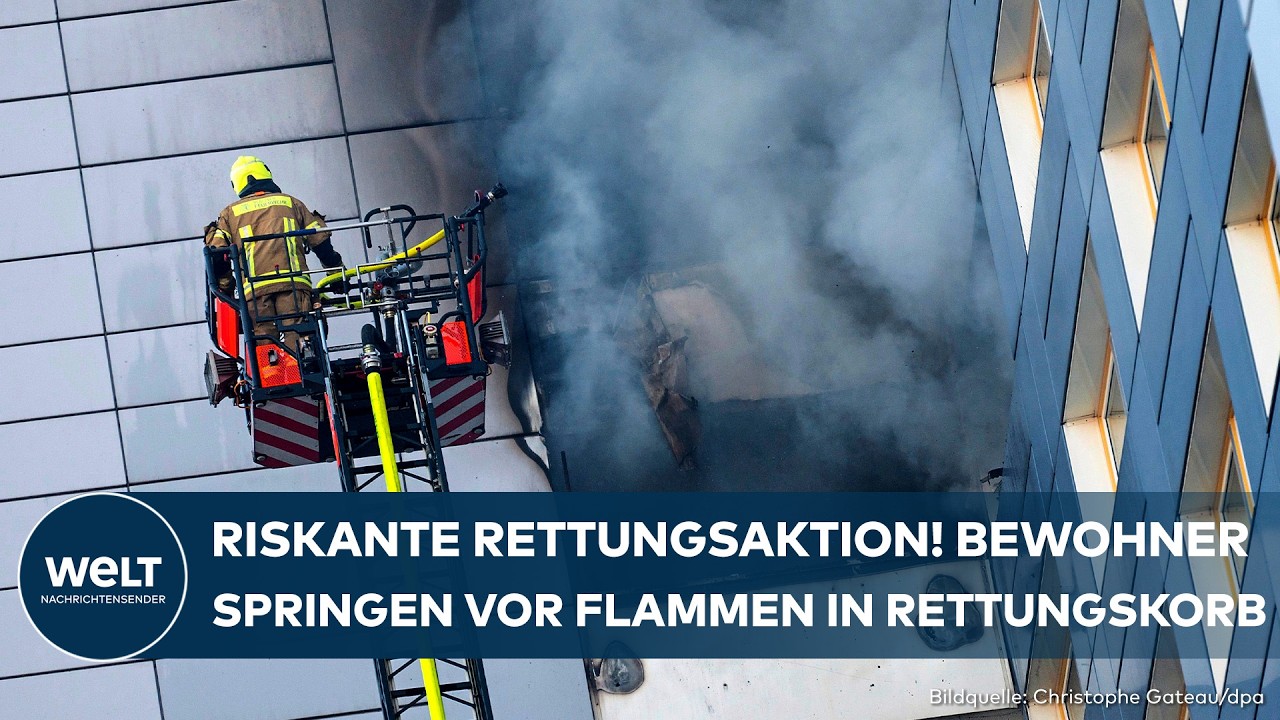 BERLIN: Menschen springen bei Hochhausbrand in Rettungskorb – 13 Verletzte