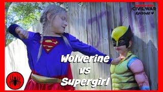 Little Heroes Wolverine vs Supergirl In Real Life 