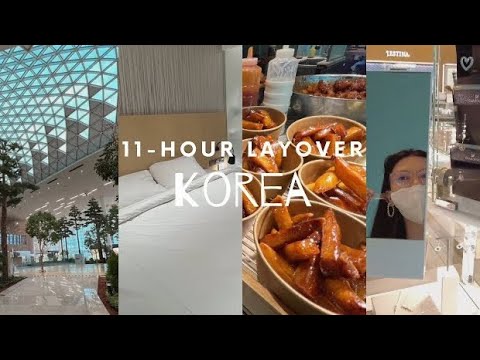 Escala de 11 horas no aeroporto de Incheon 🇰🇷 || Transit Hotel Room Tour, 7 Eleven Korean Food, Teokbokki
