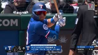 ALEJANDRO OSUNA, MLB DEBUT RANGERS VS WHITE SOX 25 MAYO 2025