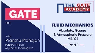 Absolute, Gauge and Atmospheric Pressure (Part-1) of Fluid Mechanics | GATE  Free Lectures | ME/CE
