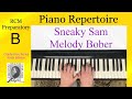 RCM Prep. B Piano Repertoire. Sneaky Sam by Melody Bober.