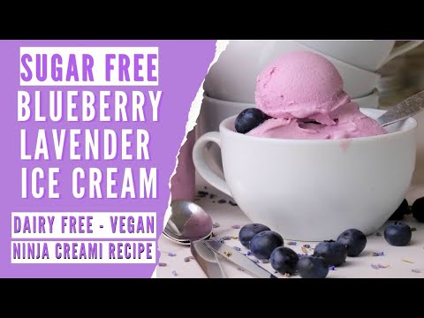 Sugar Free Vegan Ice Cream Blueberry Lavender Ice Cream Recipe | Ninja Creami | Sugar Free Ice Cream