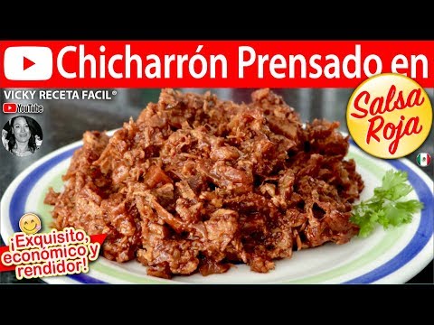 CHICHARRON PRENSADO EN SALSA ROJA | #VickyRecetaFacil Video