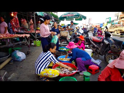Cambodian Cheap Street Food - Small Market Along The Street Food In The City