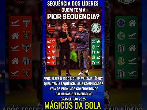 Sequência Líderes #futebol #brasil #flamengo #palmeiras #santos #saopaulo #cruzeiro #mirassol #vasco